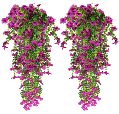 Image de Fleurs artificielles pour l'extérieur, lot de 4, résistantes aux UV, décoration pour jardin et balcon