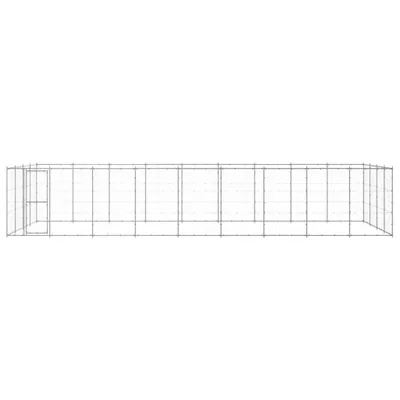 Image de vidaXL Enclos extérieur pour chiens Acier galvanisé 43,56 m²