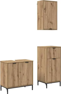 Obrázek produktu pro vidaXL Sada koupelnového nábytku, 3 kusy, Imitace "Artisan" (dub), rozměry 39,5 x 36 x 88 cm