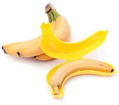 Produktbild von Bananenkarton, Bananenhalter, Bananenbox – Belüftungsöffnungen – BPA-frei – Kompakt, geeignet für Tasche oder Rucksack