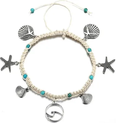 Immagine prodotto di Bracciale alla Caviglia SE-27266 Bianco/Turchese KP27266