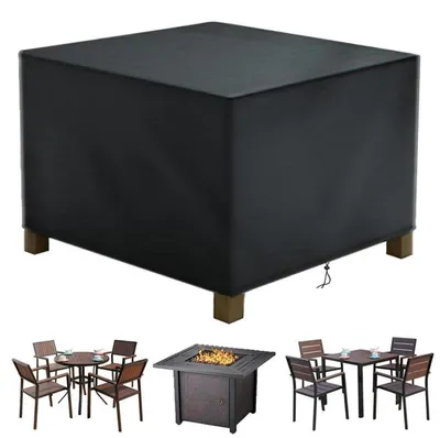 Obrázok produktu pre Ochranná plachta na záhradný nábytok, 420D Oxford, čierna, 120x120x72 cm, vodeodolná, vhodná na zimu