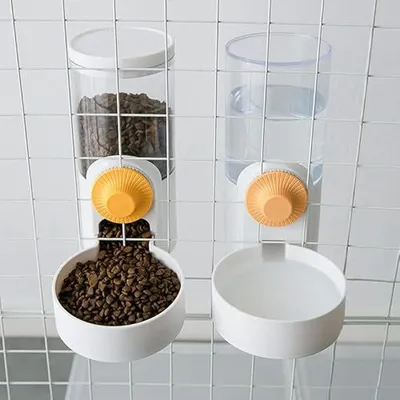 Produktbild von Hängender Tier Trinknapf Perlweiß Automatisch Hund Katze Kaninchen Pearl White Set Trinkwasser + Feeder