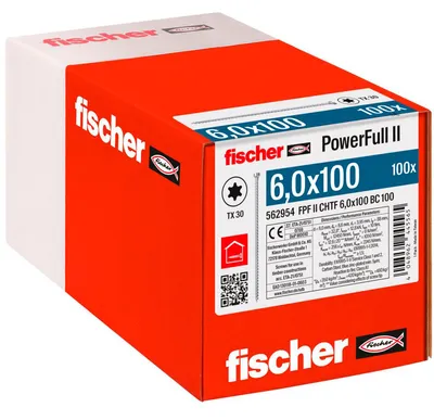 Productafbeelding van Holzschroef PowerFull II 6,0x100 ZK TX VG (100 stuks, volschroefdraad, verzinkt)