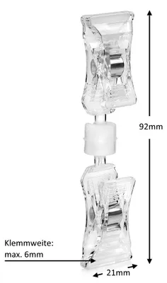 Produktbild von 10 Stück Doppelklammer / Preisschildhalter / Schildhalter / Klemme / Infohinweis / Stopper