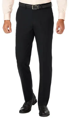 Immagine prodotto di Haggar J.M: Pantaloni da uomo, tessuto elasticizzato in quattro direzioni, modello Superflex, vita aderente, vestibilità slim, gamba dritta
