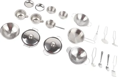 Obrázek produktu pro 25PCS Kuchyňské hračky Nerezové nádobí Nádobí na vaření Sada hraček pro děti