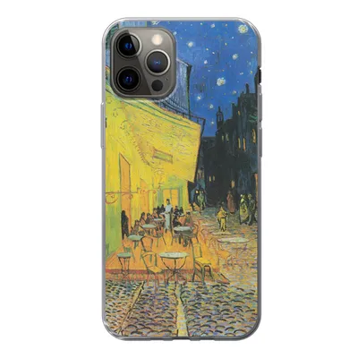 Produktbild von MuchoWow® Handyhülle Schutzhülle Hülle für iPhone 13 Pro Caféterrasse bei Nacht - Vincent van Gogh Silikon Softcase Handy Hülle - Handy-Tasche