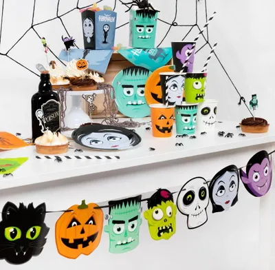 Imagen del producto de Adornos para cupcakes de Halloween con temática de monstruos, 9 cm, paquete de 7 unidades.