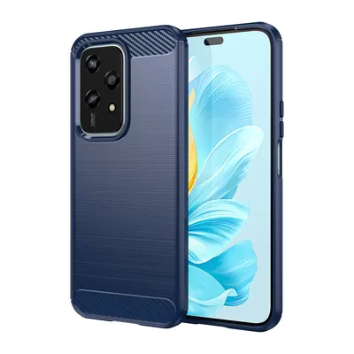Immagine prodotto di Per Honor 200 Lite Custodia protettiva in TPU con texture in carbonio resistente agli urti, blu