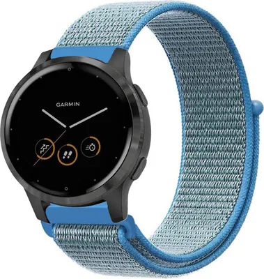 Produktbild von Strap-it Garmin Vivoactive 4s Armband Nylon - 40mm - Blau