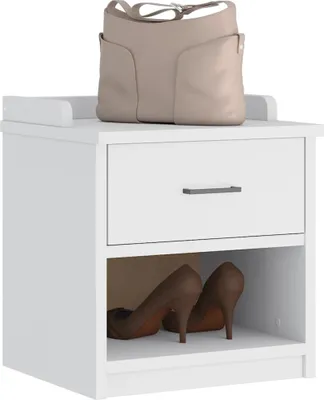 Produktbild von Flurbank SANDNES Weiß 45x40x50 cm Massivholz Kiefer, Sitzbänke DesignMöbel