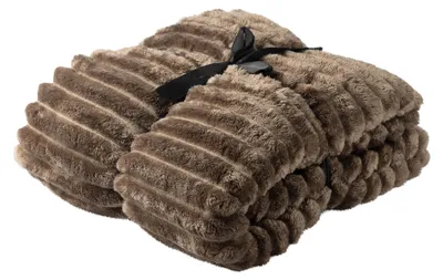 Produktbild von Dutch Decor Wohndecke Flanell-Jacquard Ricky 150x200 cm Beige