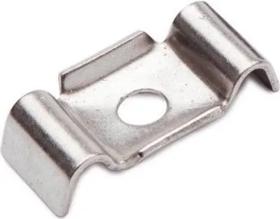 Produktbild von 25 Stück Edelstahl Klemmlasche Doppelstabmattenzaun Halteplatte