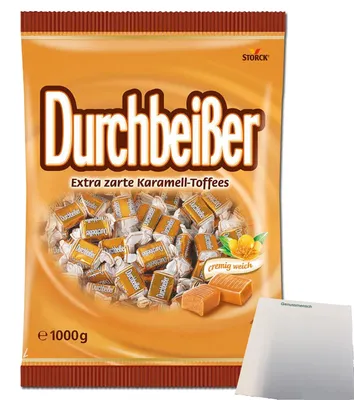 Produktbild von Storck Durchbeißer Karamell-Toffees Extra zart (1kg Packung) + usy Block