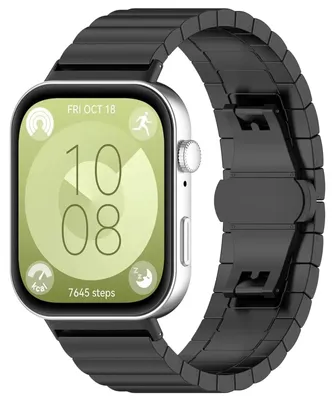 Image de Bracelet en acier inoxydable - Montre connectée Watch Fit 4 Pro - Fermeture à boucle - Noir