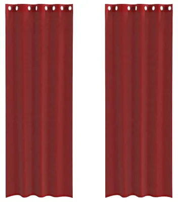 Produktbild von vidaXL Voile Vorhänge mit Ösen 2 Stk. Weinrot
