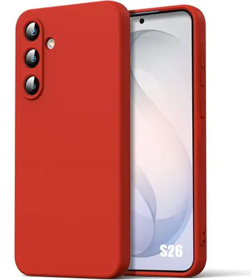 Image de Coque pour Samsung Galaxy S26, Protection Silicone Liquide Ultra Slim Souple Effet Mat Rouge