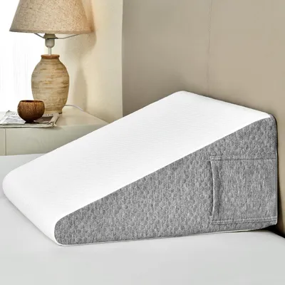 Produktbild von Keilkissen aus Visco-Schaum, dunkelgrau, für Bett und Sofa, Lesekissen