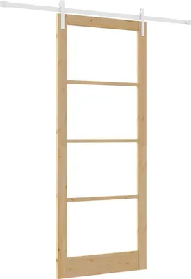 Obrázek produktu pro vidaXL Posuvné dveře ORKDAL přírodní 93 x 232 cm z masivního borového dřeva a skla
