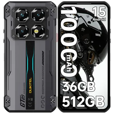 Produktbild von OUKITEL WP60 Outdoor Handy 5G - 36GB+512GB - 7.2" 120Hz 10000mAh 108MP Android 15 Outdoor Smartphone Ohne Vertrag NFC/OTG/GPS, Schwarz