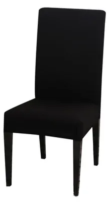 Produktbild von 4er Set Stuhlhussen Stretch Waschbar Esszimmerstuhl Stuhlbezug Schwarz Polyester