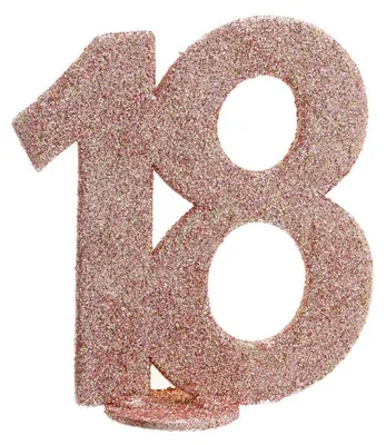 Produktbild von 18. Geburtstag roségold glitzer Tischdekoration 11x 10 cm Zahl 18