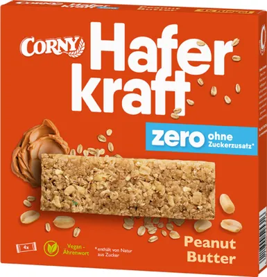 Produktbild von Corny Haferkraft zero Peanut Butter VPE (12x4x35g Riegel)