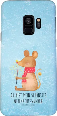 Produktbild von Mr. & Mrs. Panda Samsung Galaxy S9 Handyhülle Maus Weihnachten - Eisblau - Geschenk, Frohe, Handy Schutzhülle, Smartphone Hülle, Weihnachtswunder, Cover, Weihnachtsmotiv