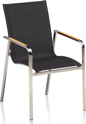 Produktbild von Kettler Edelstahl Diamond Stapelsessel Garten Teak Armlehne
