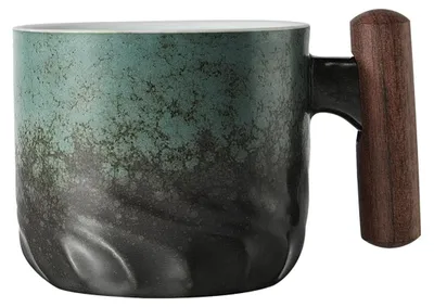 Espressotasse 80 ml, Keramik mit Holzgriff, für Kaffee & Tee