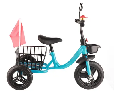 Productafbeelding van Driewieler voor kinderen, driewieler voor peuters, loopfiets voor baby's met opbergmand, geschikt voor kinderen van 2 tot 6 jaar, blauw