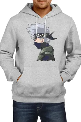 Produktbild von Herren Kapuzenpullover Japan Anime Manga Comics Naruto Kakashi 02, Man 2XL / Grau