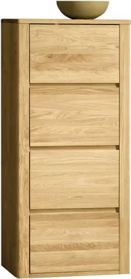 Produktbild von Kommode Jussara 14 | Eiche geölt | teilmassiv | 69 x 42 x 150 cm (L x T x H) | 4 Schubladen | Soft Close System