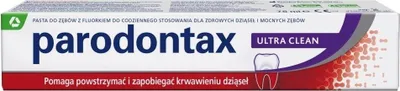 A product shot of a tube of Parodontax toothpaste.