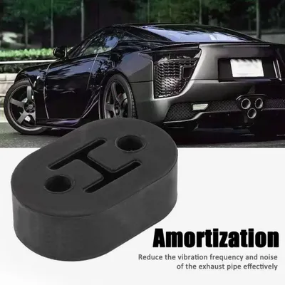 Imagen del producto de Soporte de goma para tubo de escape de automóvil, con 2 orificios, tipo abrazadera, amortiguador, color
