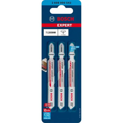 Image de Bosch 2608900542 Bosch EXPERT Stichsägeblätter T128BHM Laminate clean 3Stk