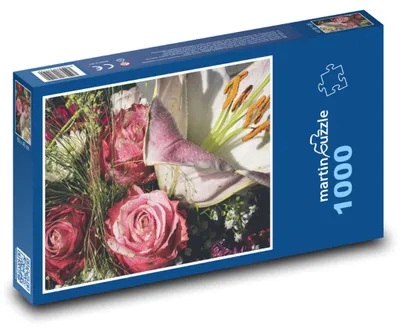 Obrázek produktu pro Puzzle 1000 Kytice s liliemi a růžemi - martinpuzzle