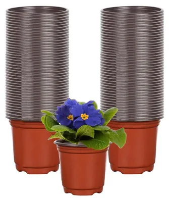 Immagine prodotto di Vasi per semina, confezione da 100 pezzi, vasi in plastica da 10 cm, ideali per ortaggi ed erbe aromatiche