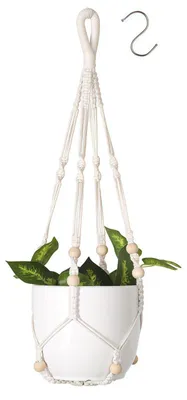 Immagine prodotto di Fioriera pensile da appendere - Set di 4 - 89 cm - Cotone - Interno ed esterno