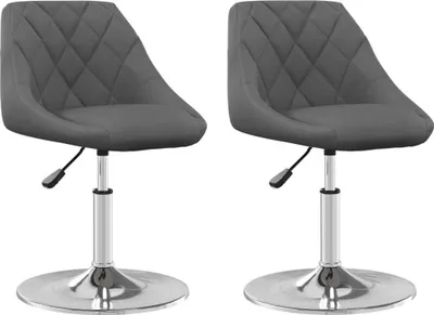 Produktbild von vidaXL Esszimmerstühle 2 Stk. Drehbar Dunkelgrau Samt