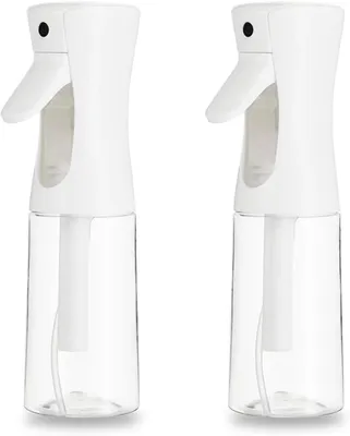 Produktbild von 2 x Haarspray-Flaschen, kontinuierlicher Nebel, nachfüllbar, Kunststoff, feine Sprühflasche für Haarstyling, Pflanzen, Reinigung, Nebel und Hautpflege