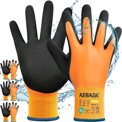 Obrázok produktu pre Zimné pracovné rukavice veľkosť 10, 3 páry, latexový povlak, tepelne izolované, pre záhradníctvo