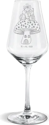 Produktbild von Mr. & Mrs. Panda Weinglas Marienkäfer Fliegenpilz - Transparent - Geschenk, wein glas, Haus, Fleigenpilzhaus, Weißweinkelch, Weißwein, Wohnung, Zuhause, Lustige Sprüche