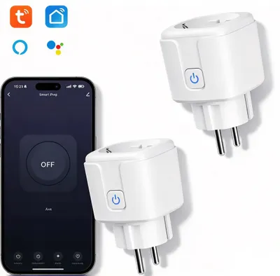 Produktbild von 2er-set WLAN-Steckdose, Smart Steckdose mit App Steuerung,Funksteckdose,Smart Plug, max. 3520,00 W, 16A WLAN-Steckdose mit Zeitschaltuhr