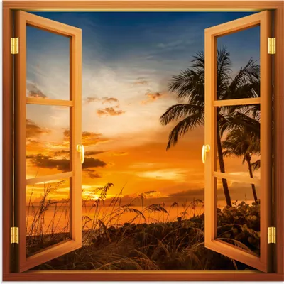 Produktbild von ARTland Wandbild Alu für Innen & Outdoor Malerischen Sonnenuntergang Größe: 30x30 cm