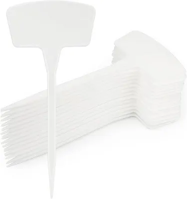 Produktbild von 30er Set Wasserfeste Gartenstäbchen Pflanzenschilder/etiketten - Weiß-Plastik-Zierpflanzen- Kräuter-Mit Haken-Pflanzenschilder - Beet/Garten/Gartenschilder