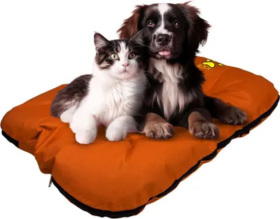 Produktbild von EVE Textile Hundebett Katzenbett 85x70x5cm Orange Hundekorb Katzenkorb Hundekissen Katzenkissen Hundesofa Katzensofa Bett für Haustier Hund und Katz
