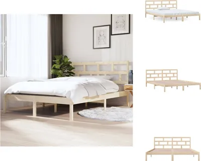 Zdjęcie produktu dla vidaXL Łóżko z litego drewna 135x190 cm - Łóżka i ramy łóżek