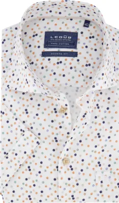 Produktbild von Ledub Modern Fit Hemd weißes Muster
